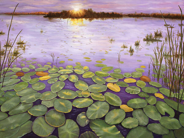 Florida Poster featuring the painting Everglades Evening by Karen Zuk Rosenblatt