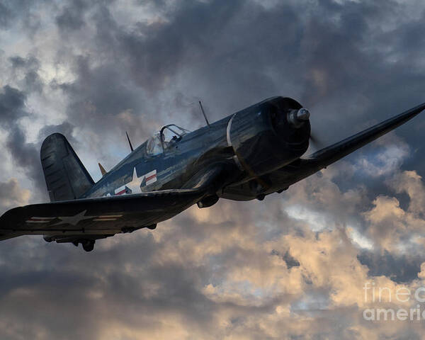 F-4u Poster featuring the digital art F4 Corsair Tribute by Airpower Art