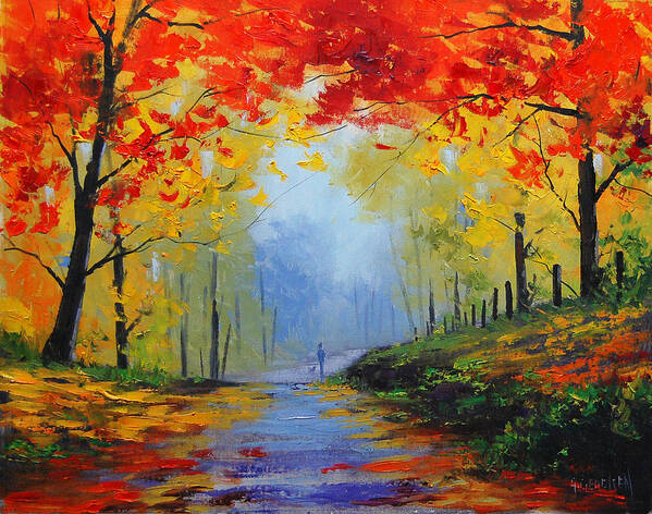 Fall Poster featuring the painting Fall Stroll by Graham Gercken