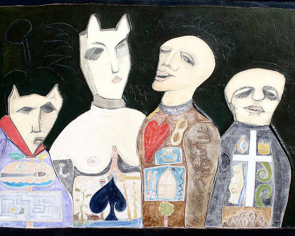 Human Figure Poster featuring the painting Family Four by Michael Sharber