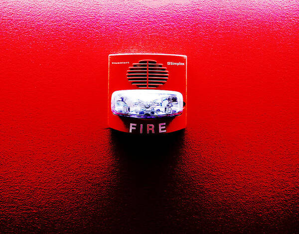 Richard Reeve Poster featuring the photograph Fire Alarm Strobe by Richard Reeve