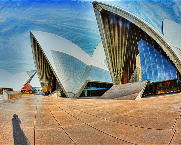Australia Poster featuring the photograph Fish-Eyeing the Opera House by Peggy Dietz