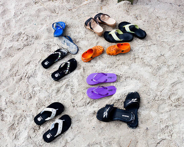 Hilton Head Poster featuring the photograph Flip FLops on the Beach by Thomas Marchessault