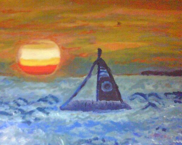 Florida Poster featuring the painting Florida Key Sunset by Suzanne Berthier