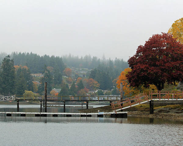 Gig Harbor Poster featuring the photograph Foggy Day in October by E Faithe Lester