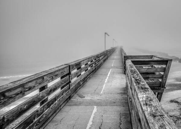Atlantic Poster featuring the photograph Foggy Fort Clinch Pier by Rob Sellers