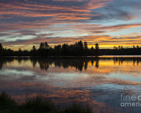 Sunrise Poster featuring the photograph Fortune Lake by Dan Hefle
