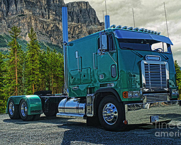 Freightliner Poster featuring the photograph Freightliner Cabover by Randy Harris
