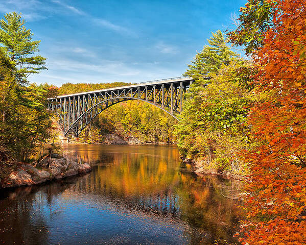 Autumn Poster featuring the photograph French King Bridge in Autumn by Mitchell R Grosky