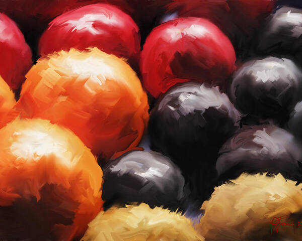 Pallet Knife And Oils Poster featuring the digital art Fruit Bowl by Vincent Franco