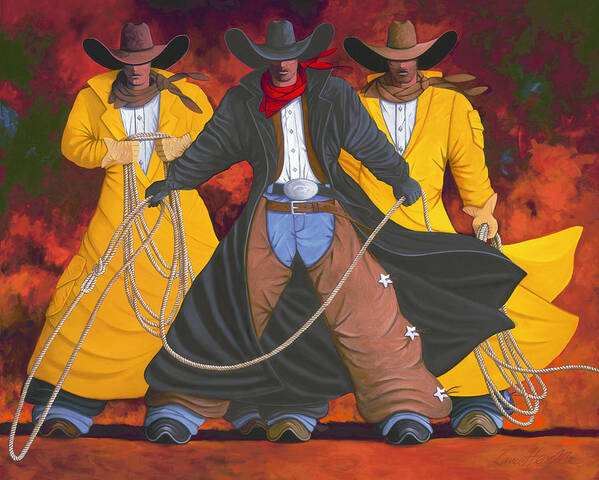 Cowboys Poster featuring the painting Good Bad and Ugly by Lance Headlee