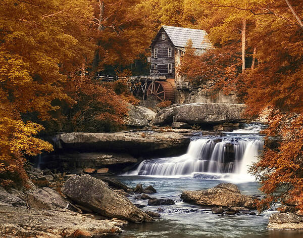 Glade Creek Mill Poster featuring the photograph Glade Creek Mill in Autumn by Tom Mc Nemar