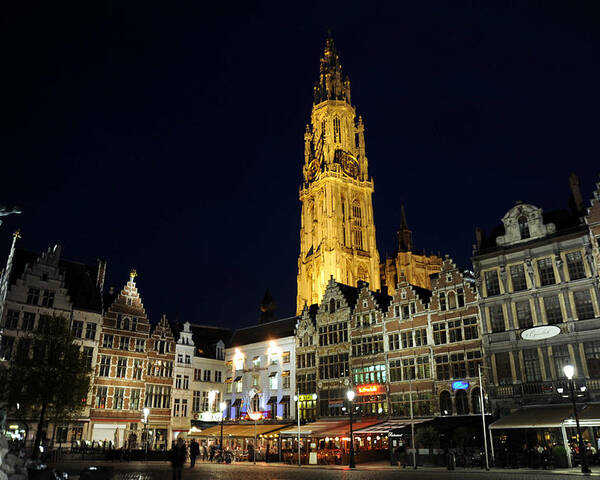 Antwerp Belgium Poster featuring the photograph Golden Tower by Richard Gehlbach