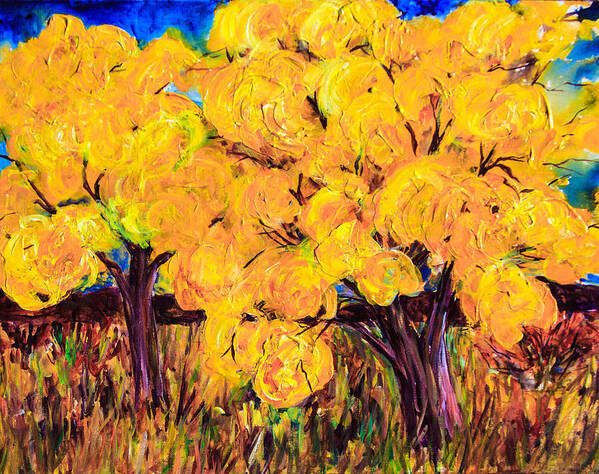 Tree Poster featuring the painting Golden Tree by Sally Quillin