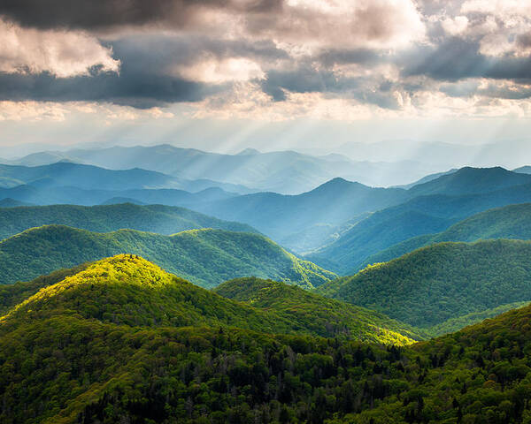 Great Smoky Mountains Poster featuring the photograph Great Smoky Mountains National Park NC Western North Carolina by Dave Allen