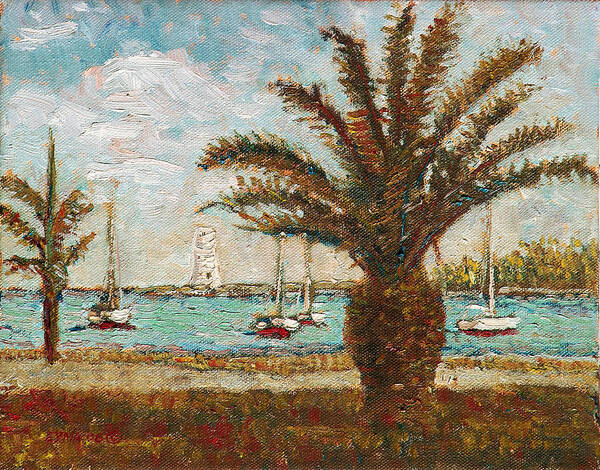Marsh Harbour Poster featuring the painting Harbour View - Nassau by Ritchie Eyma