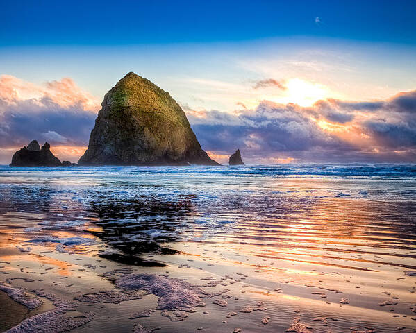 Oregon Poster featuring the photograph Haystack Rock by Niels Nielsen