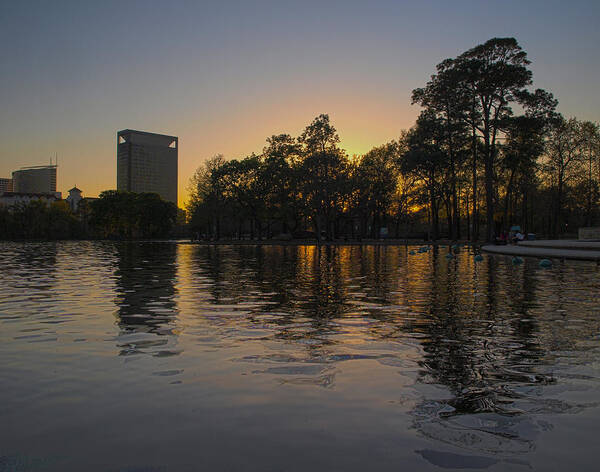 Joshua House Photography Poster featuring the photograph Hermann Park Sunset One by Joshua House