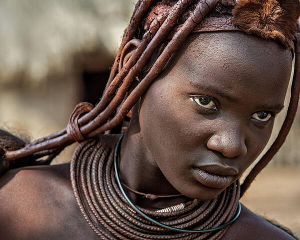 Portrait Poster featuring the photograph Himba Girl by Piet Flour