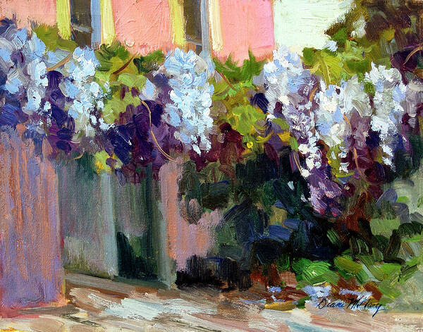 Hotel Baudy Poster featuring the painting Hotel Baudy Wisteria by Diane McClary