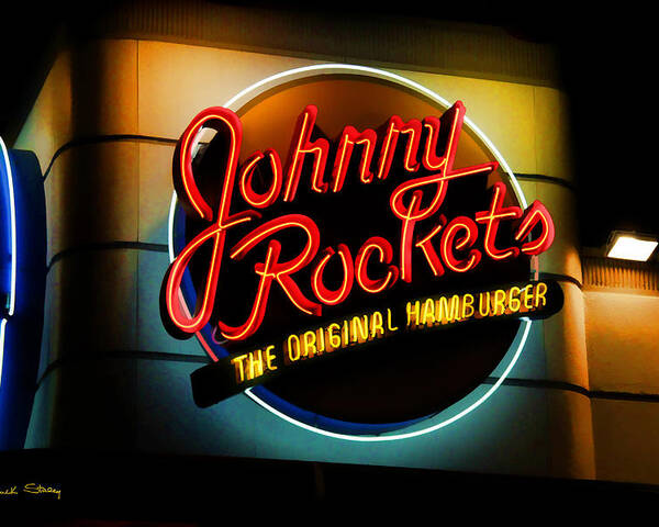 Johnny Rockets Poster featuring the photograph Johnny Rockets Sign by Chuck Staley