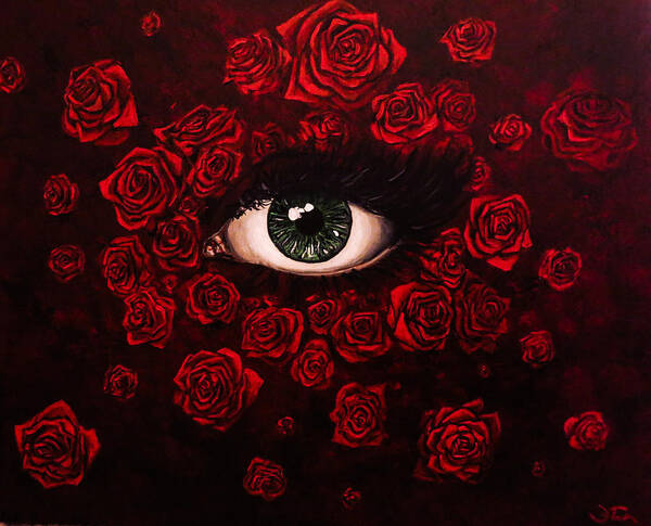 Rose Poster featuring the painting La Vie En Rose by Joel Tesch