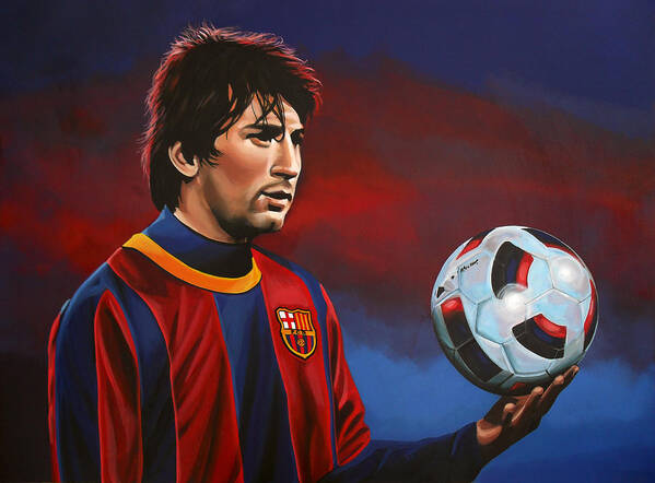 Lionel Messi Poster featuring the painting Lionel Messi 2 by Paul Meijering