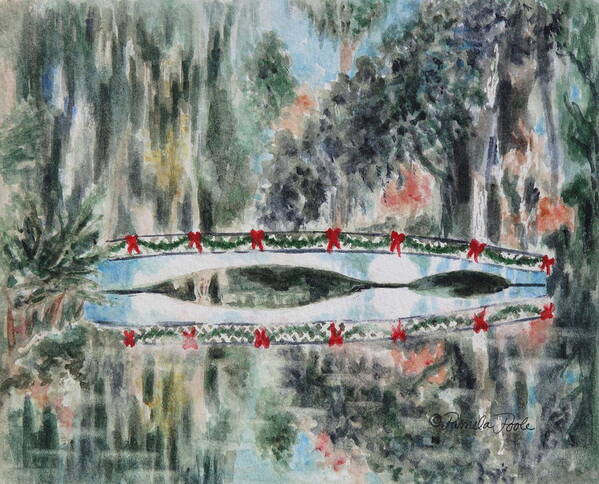 Christmas Poster featuring the painting Magnolia Christmas by Pamela Poole