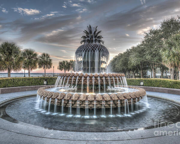Pineapple Fountain Poster featuring the photograph Make A Wish by Dale Powell
