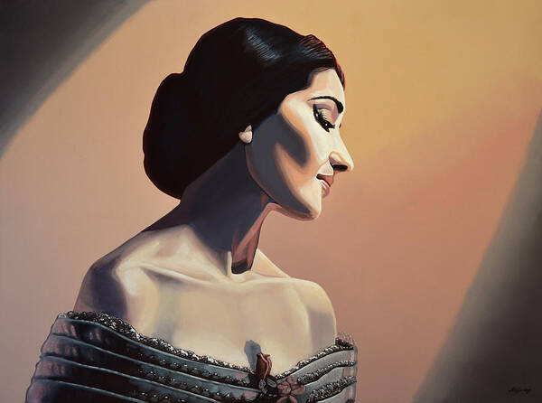 Maria Callas Poster featuring the painting Maria Callas Painting by Paul Meijering
