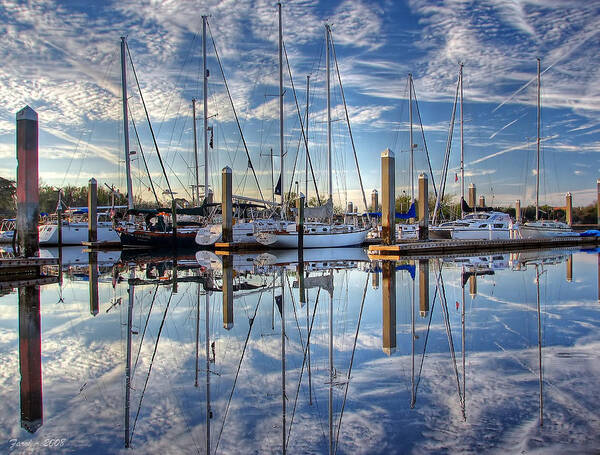Marina Poster featuring the photograph Marina Morning Reflections by Farol Tomson