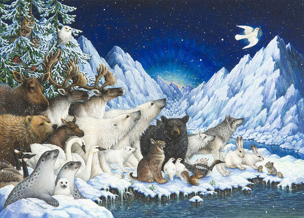 Animals Poster featuring the painting Message of Peace by Lynn Bywaters
