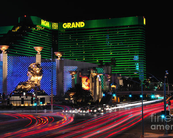 Mgm Poster featuring the photograph MGM Grand Hotel and Casino by Eddie Yerkish