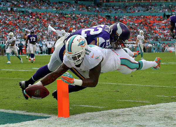 Miami Gardens Poster featuring the photograph Minnesota Vikings V Miami Dolphins by Mike Ehrmann