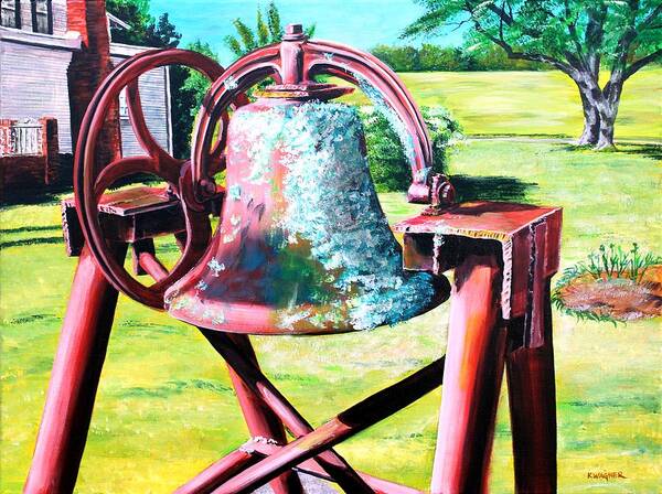 Bell Poster featuring the painting Mississippi Plantation Bell by Karl Wagner