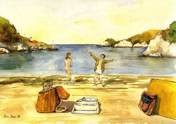 Moonrise Kingdom Poster featuring the painting Moonrise kingdom by Juan Bosco