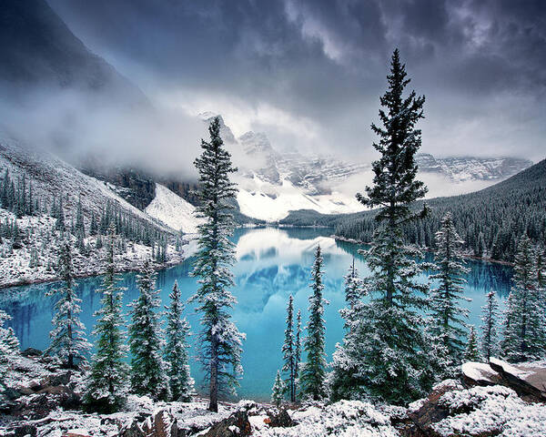 Moraine Poster featuring the photograph Morning Blues by Trevor Cole