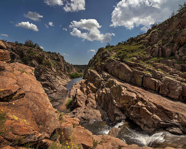 Wichita Mountains Poster featuring the photograph Narrows Canyon in the Wichita Mountains by Todd Aaron