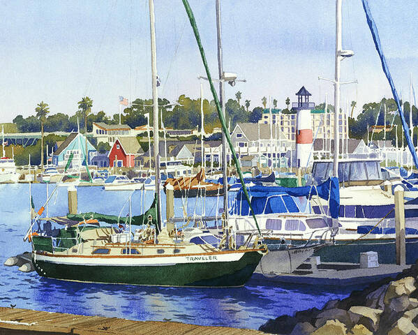 Boating Poster featuring the painting Oceanside Harbor by Mary Helmreich