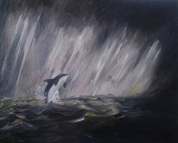 Killer Whale Poster featuring the painting Orca by Abbie Shores