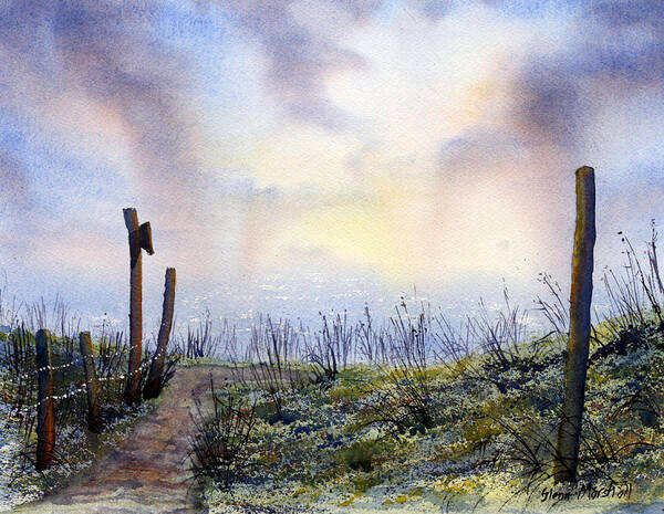 Landscape Poster featuring the painting Out to Sea.. Morning Mist by Glenn Marshall