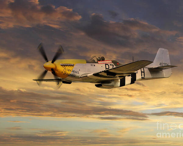 P51 Mustang Poster featuring the digital art P-51 Ferocious Frankie by Airpower Art