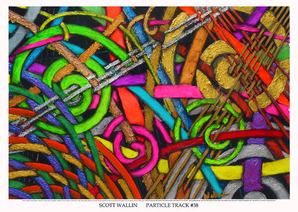 Soft Pastels Poster featuring the painting Particle Track Thirty-Eight by Scott Wallin