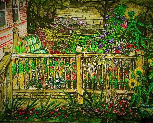 Garden Poster featuring the painting Peggy's Paradise by Alexandria Weaselwise Busen