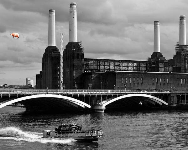 Pink Floyd Poster featuring the photograph Pink Floyd's Pig at Battersea by Dawn OConnor