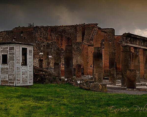 Pompei Poster featuring the photograph Pompei rovine teatro con box by Enrico Pelos