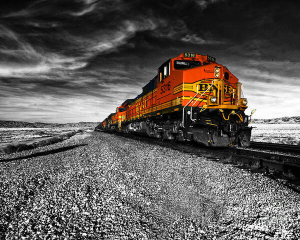 American Freight Train Poster featuring the photograph Power of the Santa Fe by Rob Hawkins