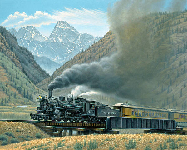 Landscape Poster featuring the painting Pulling for Silverton by Paul Krapf