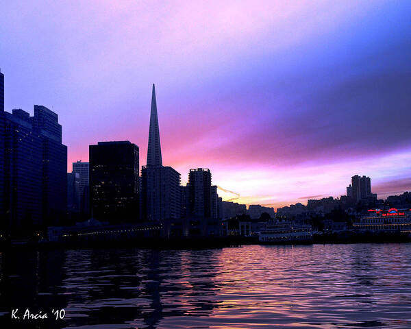 Transamerica Pyramid Poster featuring the photograph Purple Pyramid by Ken Arcia
