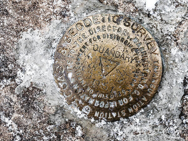 Geological Poster featuring the photograph Quandary Survey Marker by Aaron Spong